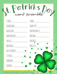 You can type these by hand or paste them in from another document if you want to use a short phrase such as dog house you may do so, but be aware that it will show up in the scrambled words without the space between. St Patrick S Day Word Scramble For Kids Free Printable