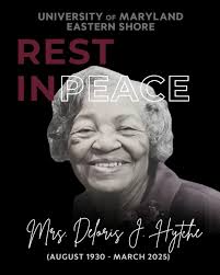 UMES mourns the loss of Mrs. Deloris J. Hytche, a cherished member of our  Hawk family and the devoted wife of Dr. William Hytche, Sr. for 55 years.  May she rest in