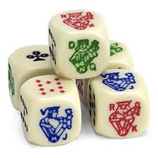 Poker dice are dice which, instead of having number pips, have representations of playing cards upon them. How To Play Poker Dice Gather Together Games