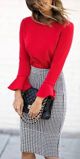 Black And White Houndstooth Skirt Outfit 100 Perfect Winter Outfits To Copy Right Now Work Outfit Fashion Clothes