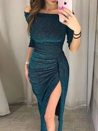 Off Shoulder Birthday Party Dresses For Adults Vestido De Fiesta Con Lentejuelas Y Pliegues Con Correa De Espagueti Ivrose Party Dress Classy Dress Fashion