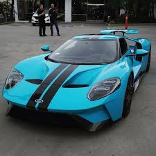 ford gt painted in porsche paint to sample miami blue w black central stripes photo taken by jordanmaron on instagram owne ford gt sports cars super cars