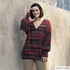 Katia big merino r 131.00. Sweater Woman Autumn Winter Models Patterns Katia Com