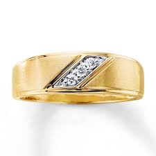 Men S Diamond Wedding Band 1 10 Ct Tw 10k Yellow Gold Kay In 2021 Mens Diamond Wedding Bands Mens Diamond Wedding Mens Gold Wedding Band