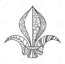 Free mardi gras coloring pages to print and share. Fleur De Lis Mardi Gras Coloring Page For Adult Coloring Book Vector Illustration Royalty Free Cliparts Vectors And Stock Illustration Image 125091940