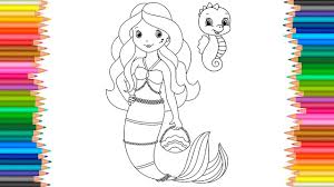 Mermaid Coloring Book L Coloring Markers Videos For Children Learn Color