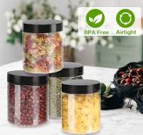 Amazon.com: Mfacoy 6 Pack Plastic Jars with Lids, 8 oz Clear Storage  Container, Leakproof Plastic Mason Jars, Empty Round Slime Container,  Cosmetic ...