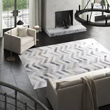 Made in colombia, this area rug is handcrafted of 100% natural leather cowhide and fur in a fuzzy 1 pile. Exquisite Rugs Natural Hide Chevron Handmade Cowhide Light Gray Area Rug Reviews Perigold