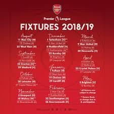 Find out who's playing, when, and what time. Arsenal Full 2018 19 Premier League Fixture Released Arsenal Premier League Premier League Fixtures Premier League