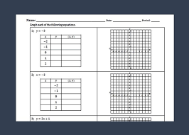 Graphing Linear And Nonlinear Equations With Tables Of Values Worksheet Equations Graphing Interactive Notebooks