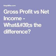 Gross Profit Vs Net Income What 39 S The Difference Net Income Income Profit