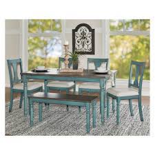 Costway 3 piece bar table set pub table and 2 stools counter kitchen dining set white\brown. 6pc Reagan Dining Set Teal Powell Company Target