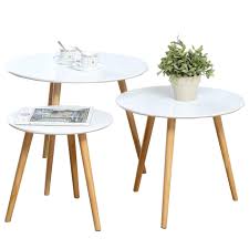 4.5 out of 5 stars. Nesting Tables Set Of 3 Coffee Table Round End Side Table Night Stand Table Telephone Sofa Snack Table For Living Room Home And Office White Buy Online In Bahamas At Bahamas Desertcart Com Productid