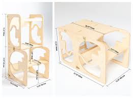 Wood Toddler Table Adjustable Table Leg Wood Baby Table White Wood Table Natural Ba In 2020 Kitchen Stools Toddler Step Stool Step Stool Kids