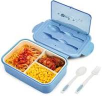 BIBURY Porta Pranzo, Lunch Box Prova di Perdite, Bento Box con 3 Scomparti  e Posate(Forchetta e Cucchiaio), Portapranzo, Sicuri per Microonde e ...