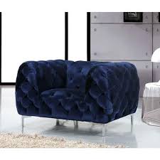 This tufted dining chair offers a fabulous contemporary style with elegant traditional elements. Meridian Mercer Blue Velvet Tufted Chair Accent Chairs Yahoo Shopping