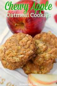 Chewy Oatmeal Apple Cookies Snacks And Sips Recipe Apple Oatmeal Cookies Oatmeal Cookies Chewy Apple Oatmeal