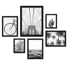 It can also display soft shadows beautifully. Black White Photography 6 Piece Framed Gallery Wall Set Americanflat