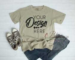 Free Comfort Colors T Shirt Mockup 1717 Unisex Shirt Mockup Sandstone Psd Free Psd Mockups In 2020 Mockup Free Psd Shirt Mockup Free Packaging Mockup