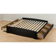Most platform beds will come with assorted under bed storage options. Prepac Mate S Black King Platform Bed With Storage Bbk 8400 K Rona