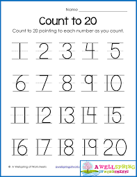 Preschool Number Tracing Worksheet 11 20 Printable