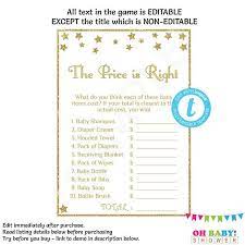 Editable Price Is Right Baby Shower Game Gold Baby Shower Etsy Gold Baby Showers Baby Shower Etsy Baby Shower Signs