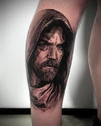 Long session yesterday to do this Obi Wan Kenobi for my dude Jeff (  @planetpeoplestudio ) !! Added to his Star Wars themed leg sleeve we've  been working on! Always a blast