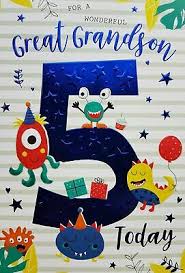Happy birthday to the 5 year old! Great Grandson 5th 5 Today Dinosaurs Design Happy Birthday Card Lovely Verse Ebay