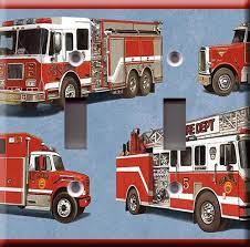 Light Switch Plate Cover Red Fire Trucks Rescue Fireman Firefighter Alarm Ebay Switch Plate Covers Light Switch Plate Cover Wallpaper Border