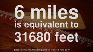 1 mile to feet = 5280 feet. 6 Mile To Ft How Long Is 6 Miles In Feet Convert