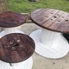 Wire spool coffee table complete! 3