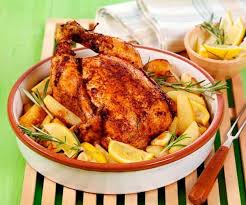 Gefulltes Hahnchen Mit Kartoffeln Zitrone Und Knoblauch Rezept Rezepte Hahnchen Festliches Essen