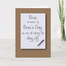 Birthday Wishes For Employee From Boss Boss S Day From Employees Card Zazzle Com Bosses Day Cards Birthday Wishes For Boss Bosses Day