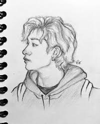 This tutorial shows the sketching and drawing steps from start to finish. Chan Straykids Skz Bangchan Fan Art Drawing Kpop Drawings Art Sketches
