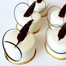 White Entremet Chocolate Garnishes Mini Cakes Cupcake Cakes