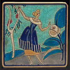 Painting ceramic tiles allows you to add small designs or change their look entirely, depending on your intended use of the tile. Creative Ceramic Tile Tile Art Art Nouveau Tiles Ceramics