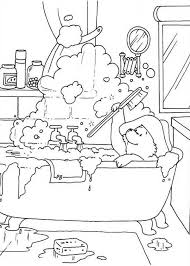Paddington bear coloring page 002 to print off and color. Paddington Bear Play With Buble In Bathtub Coloring Page Color Luna