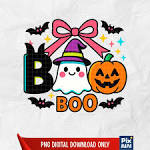 Kawaii Halloween Clipart PNG – Ilustracja z duchem dyni i ...