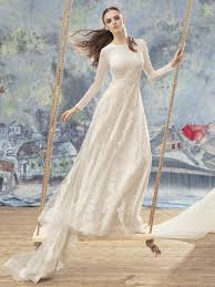 This dresses can be in rustic or royal style, all depends from yours preferences. Papilio Long Sleeve A Line Wedding Dress With A Bateau Neckline