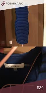 Calvin Klein Blue And Black Stripe Dress Black Striped Dress Striped Dress Calvin Klein