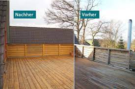 Eine Terrasse Erstrahlt In Neuem Glanz Und Das Liegt Nicht Nur An Den Sonnenstrahlen Die Im Sommer Die Dachterasse Von Baufix Holzpflege Gartenmobel Terrasse