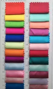 Colour Chart Swatch For Stretch Satin Material Womens