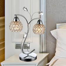 Winzor Collection Double Head Crystal Table Lamp Crystal Table Lamps Lamps Living Room Beautiful Table Lamp