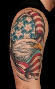 It makes a very powerful impact while still being patriotic. Shoulder Eagle Usa Flag Tattoo By Chalice Tattoo