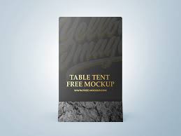 Display stand or acrylic table tent. Table Tent Free Branding Mockup Free Mockup