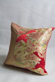Kimono Pillow Cover Dusty Rose Japanese Silk Kimono Obi Pillows Made In Japan Japanese Throw Pillows Kimono Pillows Throw Pillows Kimono Pillow Pillows