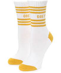 Obey Taylor White Crew Socks Zumiez Socks Taylor White Crew Socks