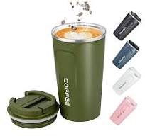 Big seller 17oz (500ml) Vacuum Insulated Travel Mug, Leakproof Double Wall  Stainless Steel Reusable Coffee Cup with Lid for Hot & Cold Drinks, Green :  ...