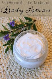 semi homemade body lotion mixture the