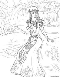 Use basic division skills to create a video game picture of link from legend of zelda: Princess Zelda Coloring Pages Printable